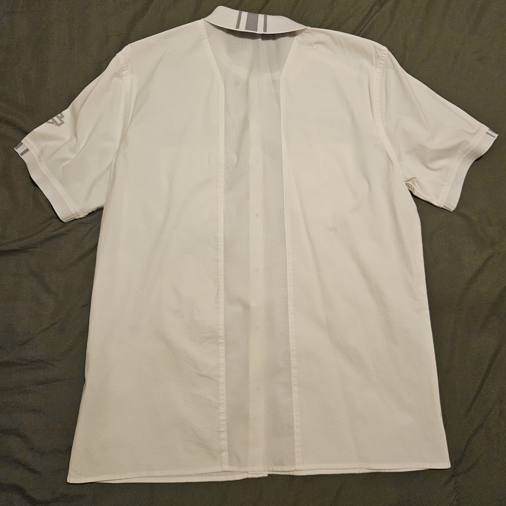 Harley-Davidson White Short-Sleeve Casual Button-Down Shirt with Chest Pockets - Picture 2 of 4